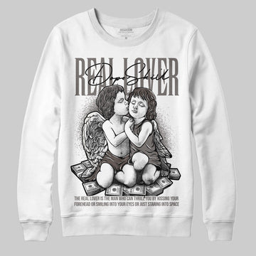 Jordan 4 Retro Cave Stone DopeSkill Sweatshirt Real Lover Graphic Streetwear - White
