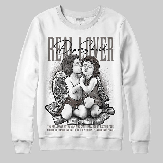 Jordan 4 Retro Cave Stone DopeSkill Sweatshirt Real Lover Graphic Streetwear - White