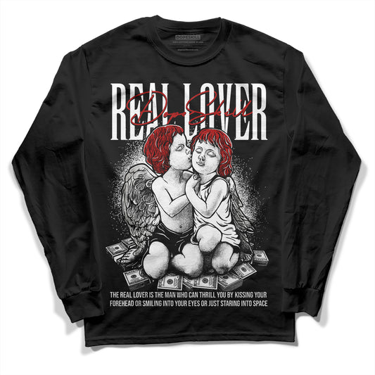 Jordan 14 "Black/White" DopeSkill Long Sleeve T-Shirt Real Lover Graphic Streetwear - Black