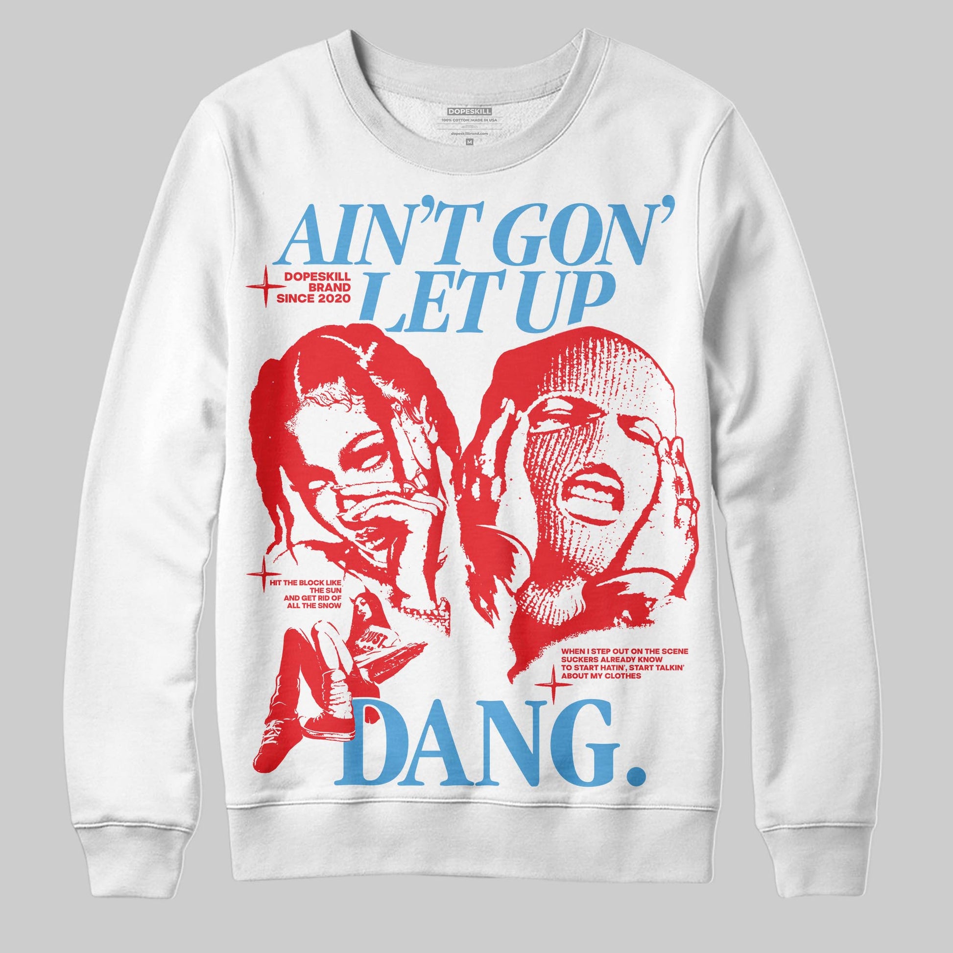 Jordan 11 Retro Cherry DopeSkill Sweatshirt Ain't Gon' Let Up Graphic Streetwear - White 
