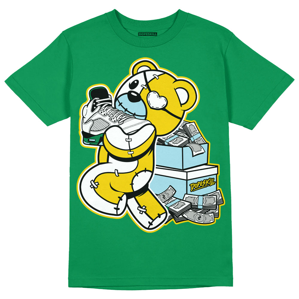 Jordan 5 “Lucky Green” DopeSkill Green T-shirt Bear Steals Sneaker Graphic Streetwear 