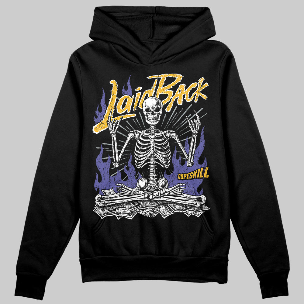 Jordan 4 Retro Lakers DopeSkill Hoodie Sweatshirt Laid Back Graphic Streetwear - Black