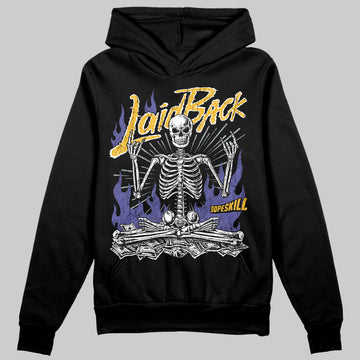 Jordan 4 Retro Lakers DopeSkill Hoodie Sweatshirt Laid Back Graphic Streetwear - Black