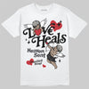 Jordan 3 Retro Black Cat DopeSkill T-Shirt New Love Heals Graphic Streetwear - White