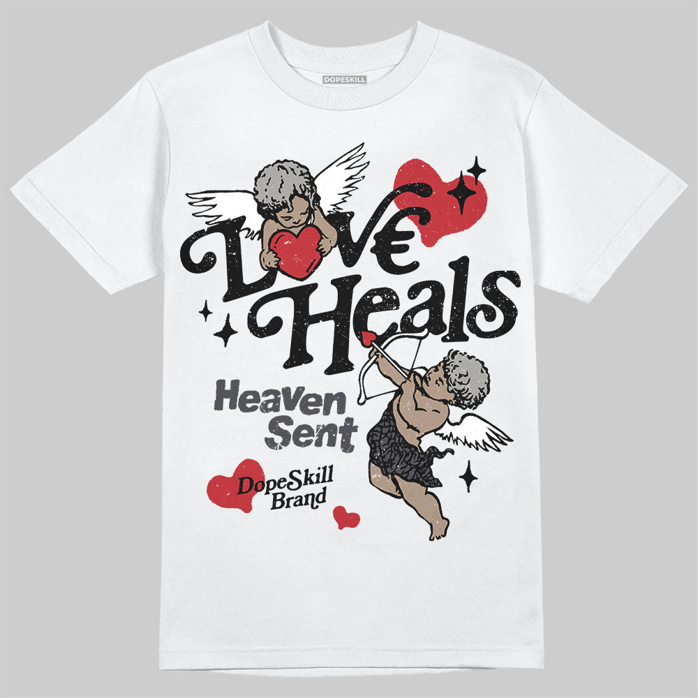 Jordan 3 Retro Black Cat DopeSkill T-Shirt New Love Heals Graphic Streetwear - White