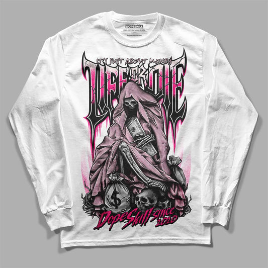 Dunk Low LX Pink Foam DopeSkill Long Sleeve T-Shirt Life or Die Graphic Streetwear - White 