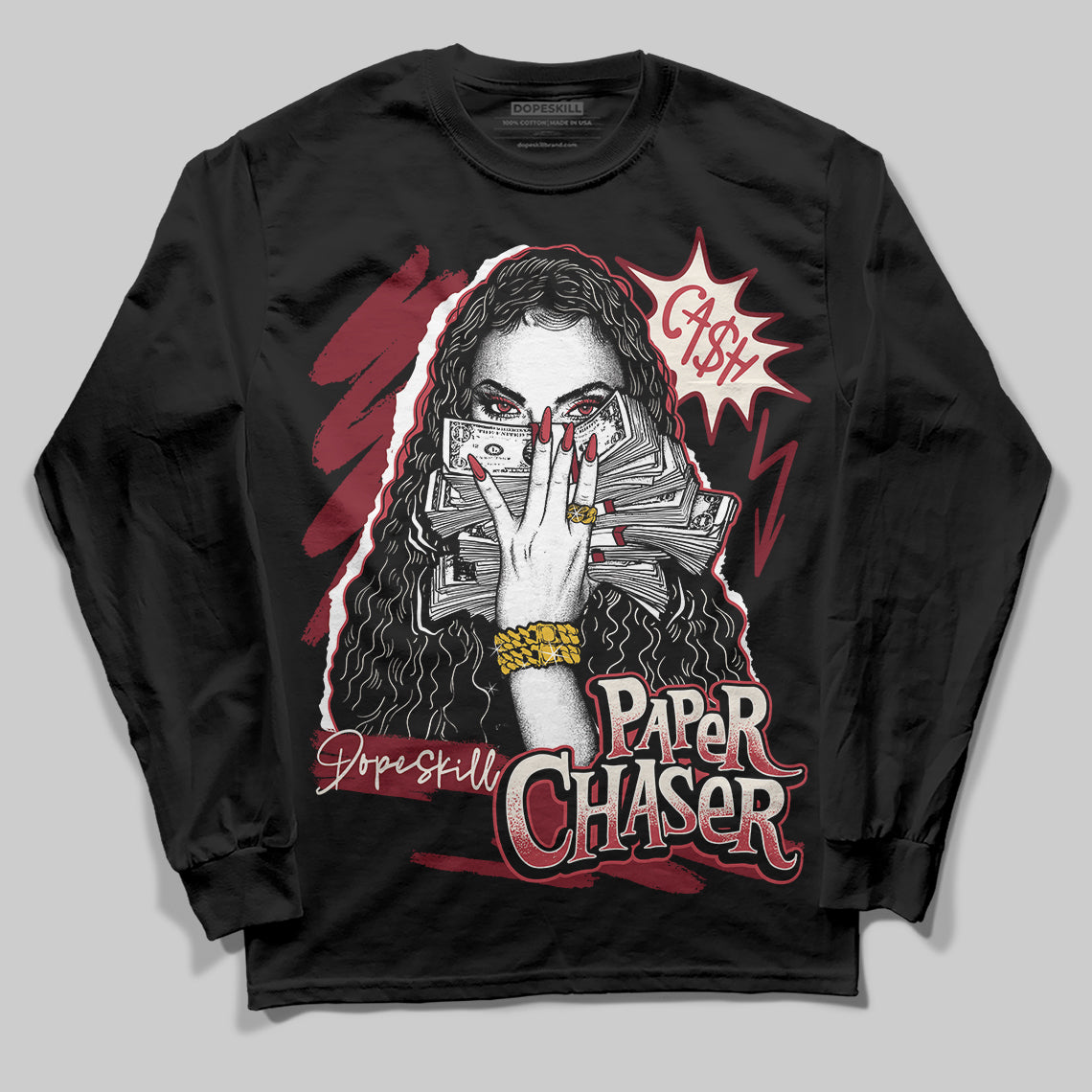 Jordan 4 “Sierra Red" DopeSkill Long Sleeve T-Shirt NPC Graphic Streetwear - Black