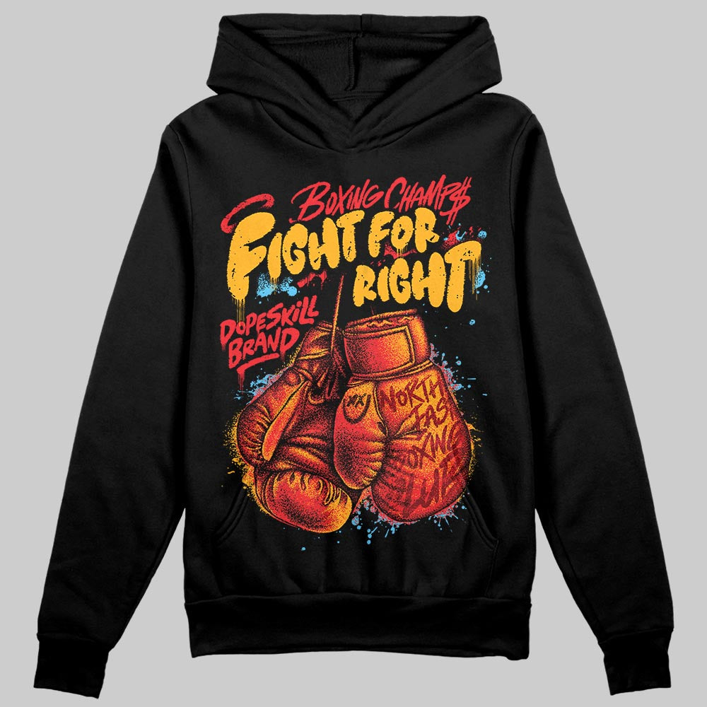 Red Sneakers DopeSkill Hoodie Sweatshirt Fight For Right Graphic Streetwear - Black