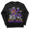 Jordan 3 Dark Iris DopeSkill Long Sleeve T-Shirt Born To Be Rich Graphic Streetwear - Black