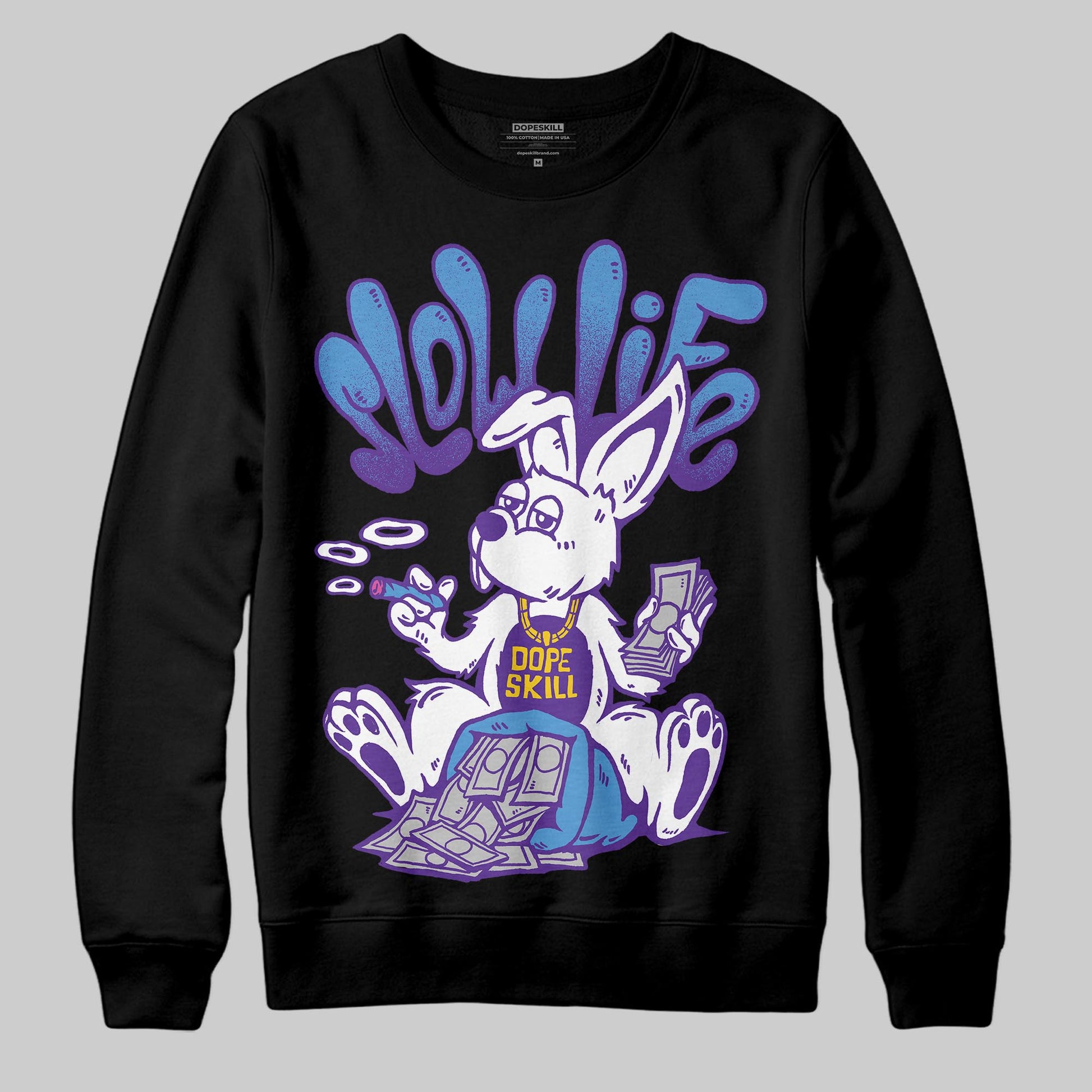 PURPLE Sneakers DopeSkill Sweatshirt Slow Life Graphic Streetwear - black