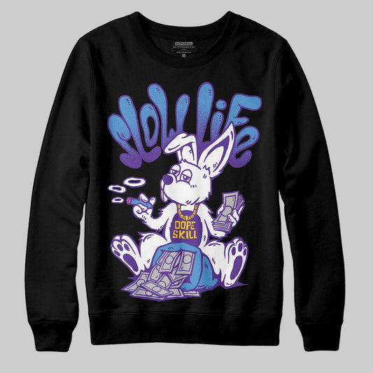 PURPLE Sneakers DopeSkill Sweatshirt Slow Life Graphic Streetwear - black