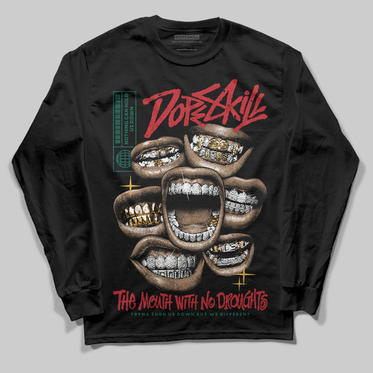 Jordan 3 Mexico 'El Vuelo' DopeSkill Long Sleeve T-Shirt The Mouth With No Droughts Graphic Streetwear - Black