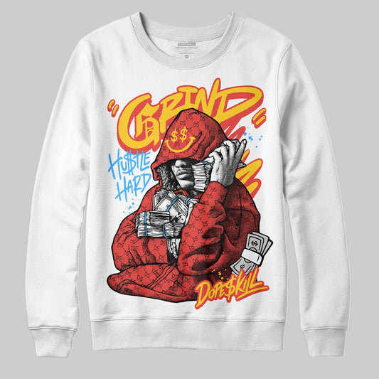 Red Sneakers DopeSkill Sweatshirt Grind Pray Graphic Streetwear - White