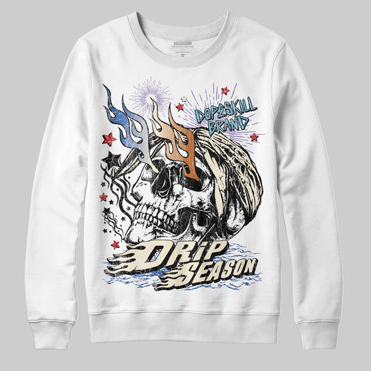 Jordan 17 Retro Low SP Infinite Archives DopeSkill Sweatshirt Drip Season Graphic Streetwear - White