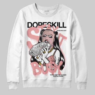Jordan 40 “Dusty Rose” DopeSkill Sweatshirt Stay It Busy Graphic Streetwear - White