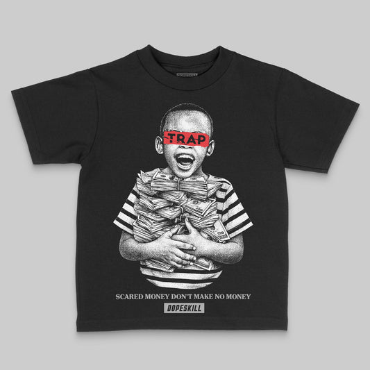 Grey Sneakers DopeSkill Toddler Kids T-shirt Scared Money Don't Make No Money Graphic Streetwear - Black