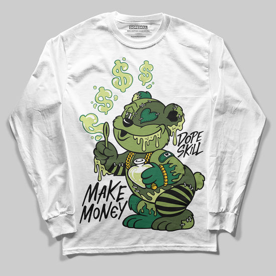 Foamposite Pro 'Pine Green' DopeSkill Long Sleeve T-Shirt Make Money Graphic Streetwear - White