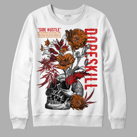 Jordan 3 Fire Red DopeSkill Sweatshirt Side Hustle Graphic Streetwear - White