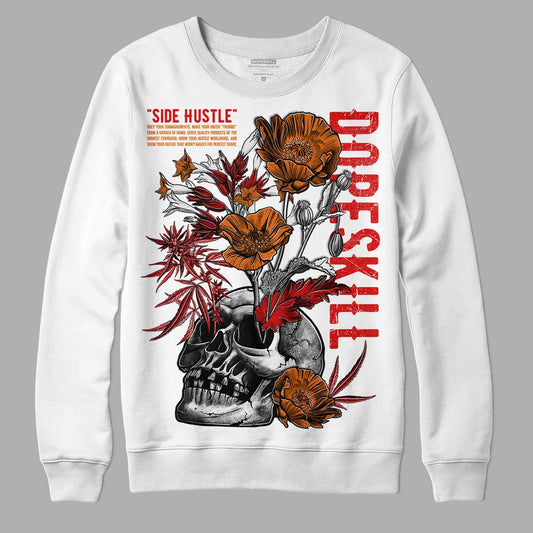 Jordan 3 Fire Red DopeSkill Sweatshirt Side Hustle Graphic Streetwear - White