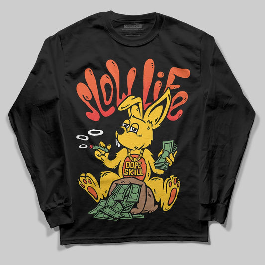 Yellow Sneakers DopeSkill Long Sleeve T-Shirt Slow Life Graphic Streetwear  - black