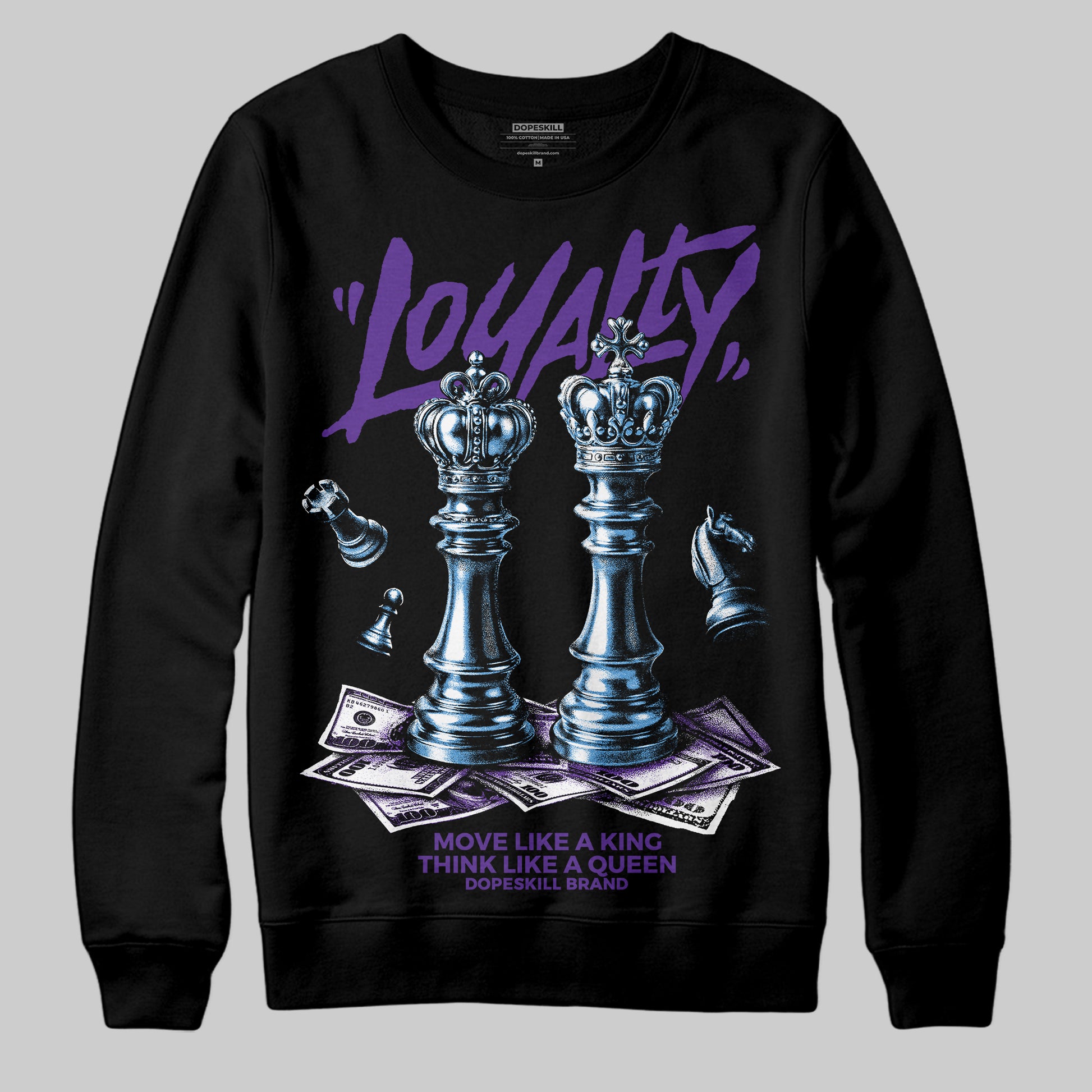 PURPLE Sneakers DopeSkill Sweatshirt Loyalty Graphic Streetwear - black