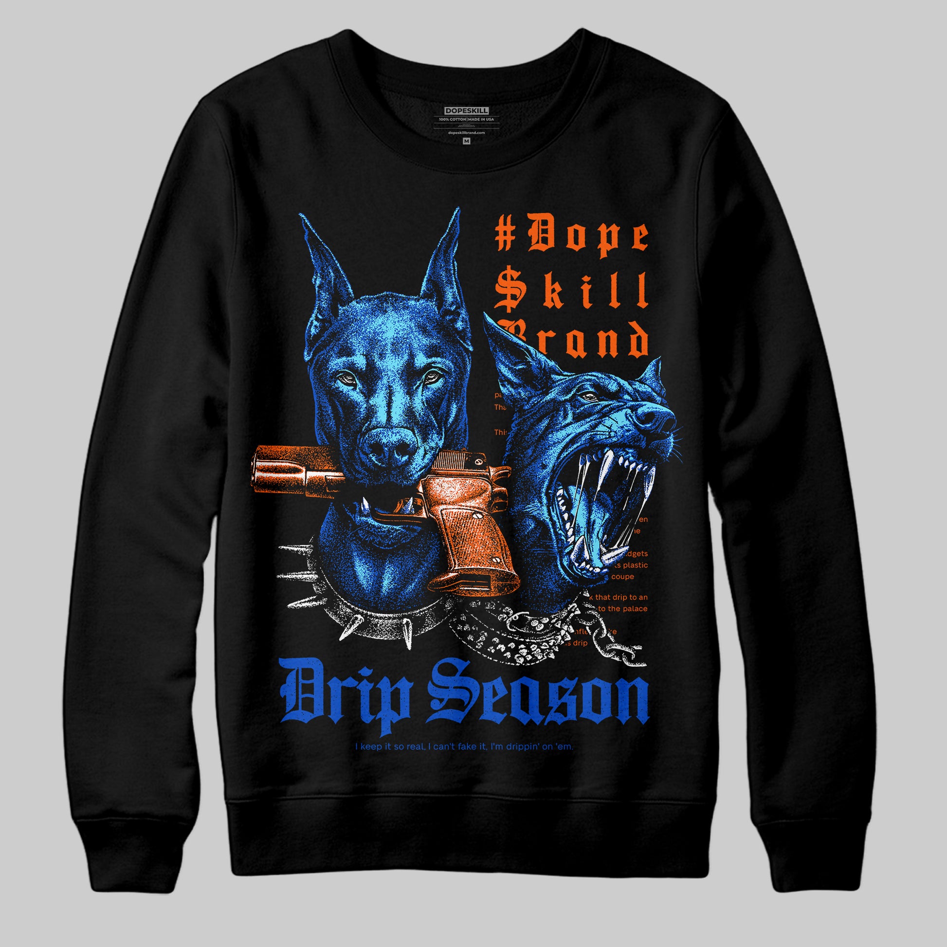 Royal Blue Sneakers DopeSkill Sweatshirt New Drip Season Graphic Streetwear - Black
