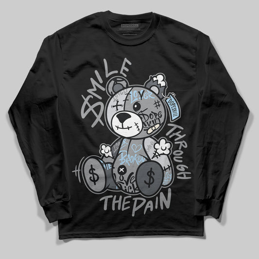Jordan 5 Retro Wolf Grey (2026) DopeSkill Long Sleeve T-Shirt Smile Through The Pain Graphic Streetwear - Black