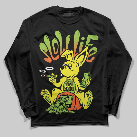 Neon Green Sneakers DopeSkill Long Sleeve T-Shirt Slow Life Graphic Streetwear  - Black