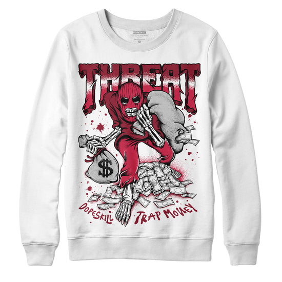 Jordan 1 Retro High '85 OG Metallic Burgundy DopeSkill Sweatshirt Threat Graphic Streetwear - White