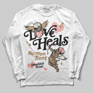 Nike Air Force 1 Low Canvas “Linen” DopeSkill Long Sleeve T-Shirt New Love Heals Graphic Streetwear - White