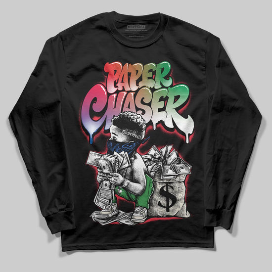 Jordan 11 Retro 285 Atlanta DopeSkill Long Sleeve T-Shirt Paper Chaser Boy Graphic Streetwear - Black