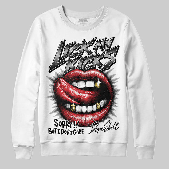 Jordan 3 OG “Black Cement” DopeSkill Sweatshirt Lick My Kicks Graphic Streetwear - White