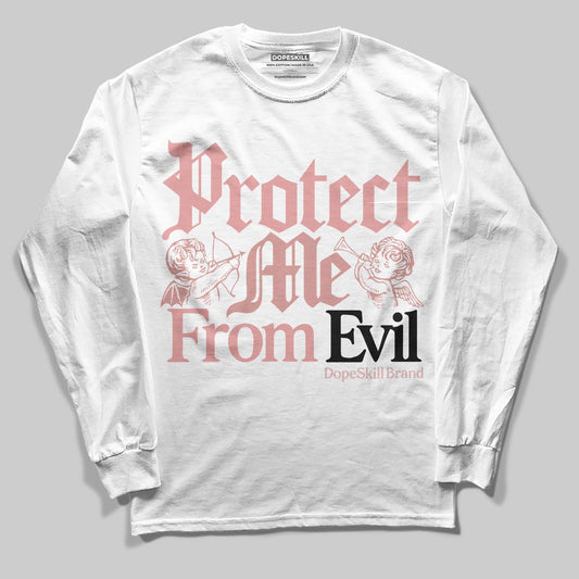 Jordan 40 “Dusty Rose” DopeSkill Long Sleeve T-Shirt Protect Me From Evil Graphic Streetwear - White