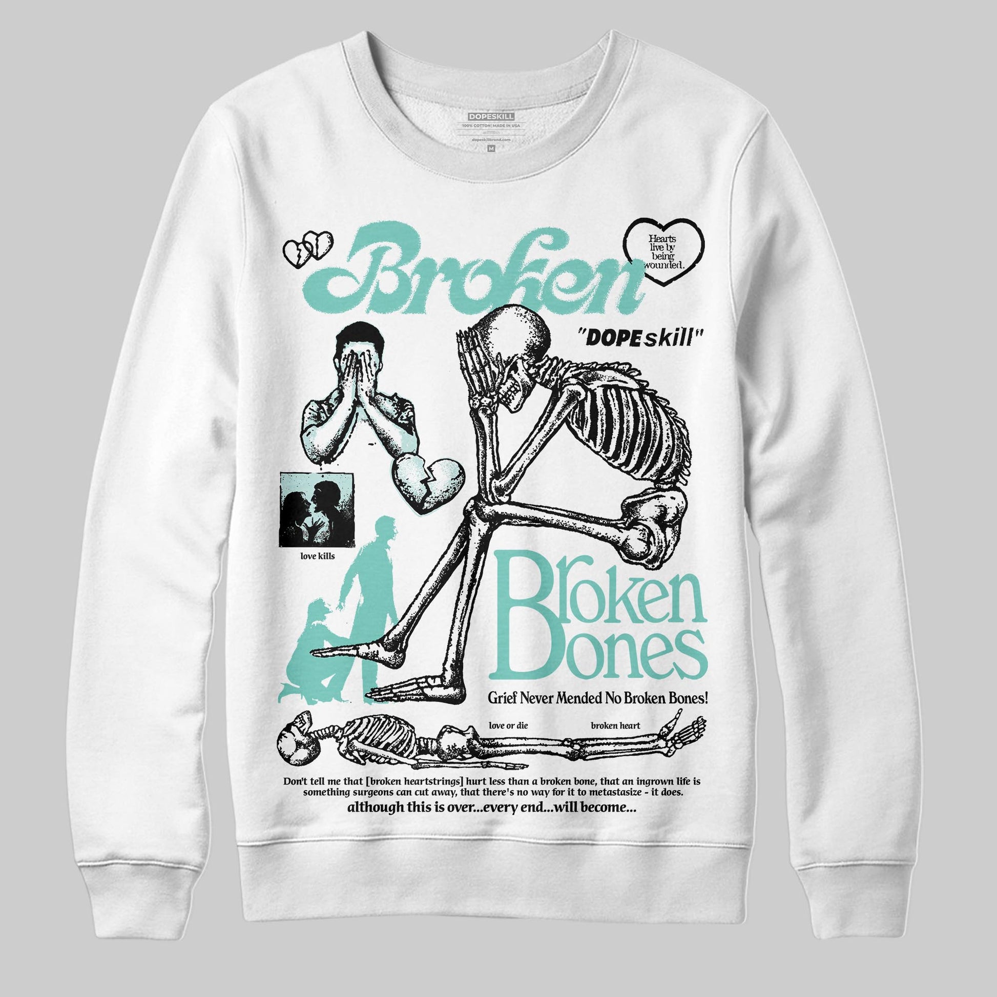 Jordan 11 Low "Igloo" DopeSkill Sweatshirt Broken Bones Graphic Streetwear - White
