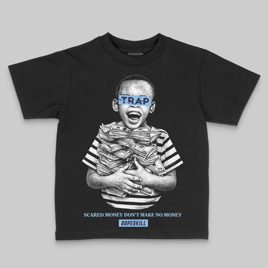 University Blue Sneakers DopeSkill Toddler Kids T-shirt Scared Money Don't Make No Money Graphic Streetwear - Black