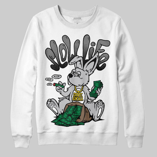 Grey Sneakers DopeSkill Sweatshirt Slow Life Graphic Streetwear - White 