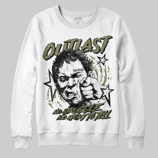 Olive Sneakers DopeSkill Sweatshirt Outlast Graphic Streetwear - White