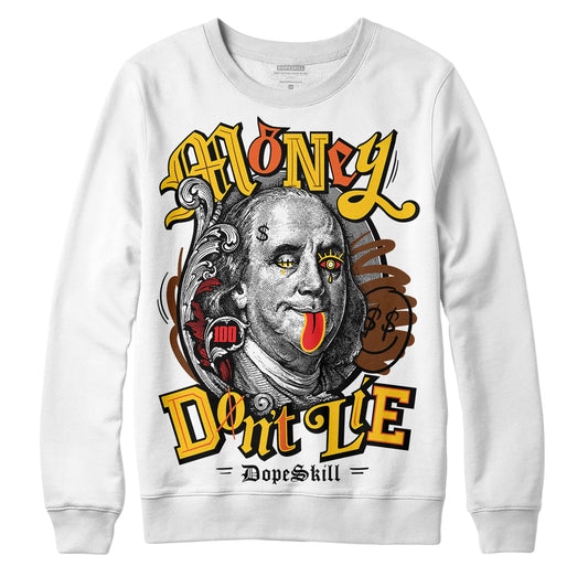 Yellow Sneakers DopeSkill Sweatshirt Money Don't Lie Graphic Streetwear - White 