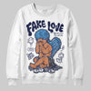 Jordan 3 "Midnight Navy" DopeSkill Sweatshirt False Love Graphic Streetwear - White