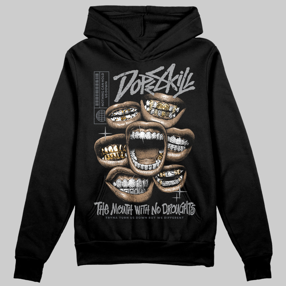 Jordan 5 Retro Wolf Grey (2026) DopeSkill Hoodie Sweatshirt The Mouth With No Droughts Graphic Streetwear - Black