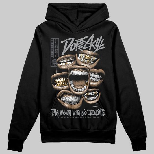 Jordan 5 Retro Wolf Grey (2026) DopeSkill Hoodie Sweatshirt The Mouth With No Droughts Graphic Streetwear - Black