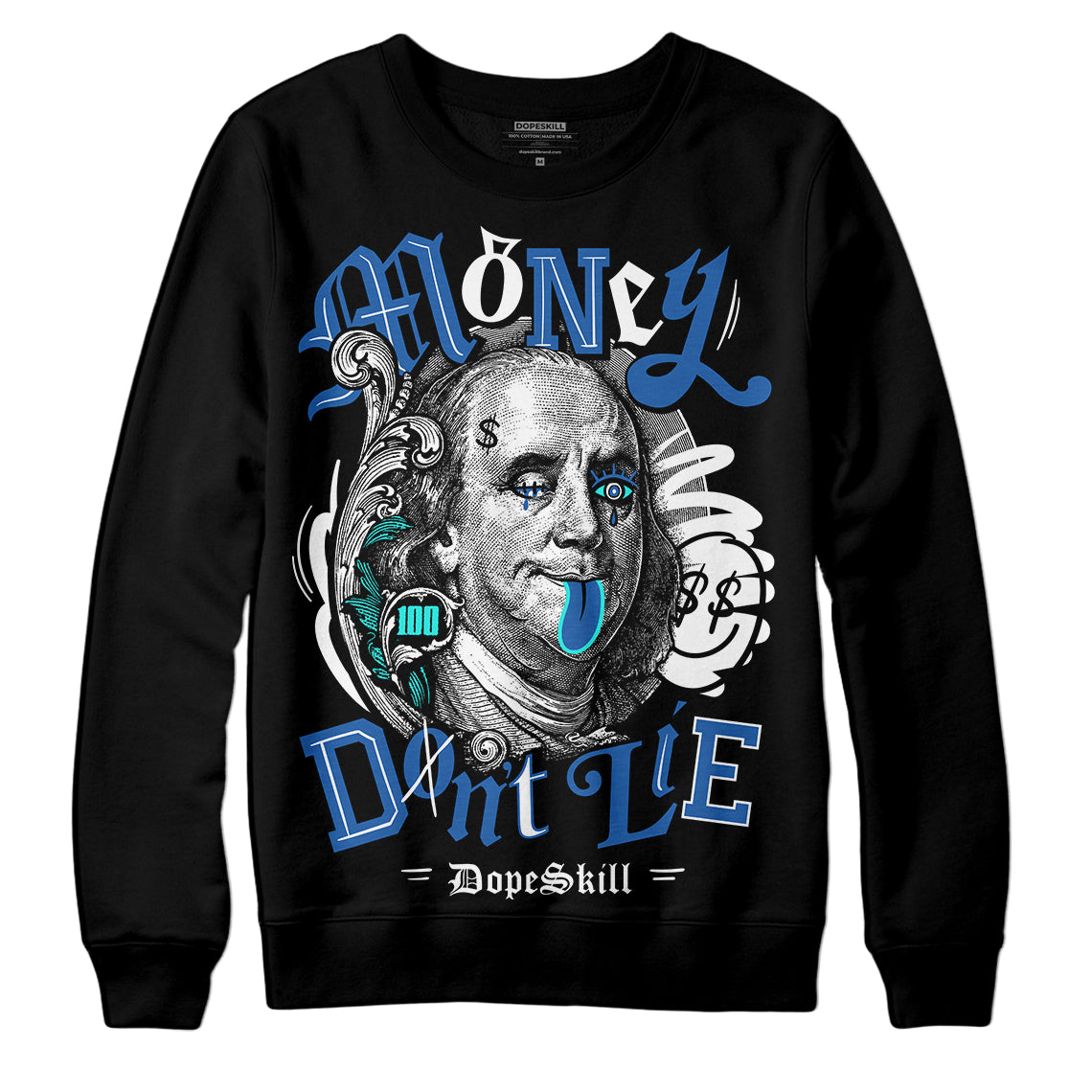 Jordan 11 Low “Space Jam” DopeSkill Sweatshirt Money Don't Lie Graphic Streetwear - Black