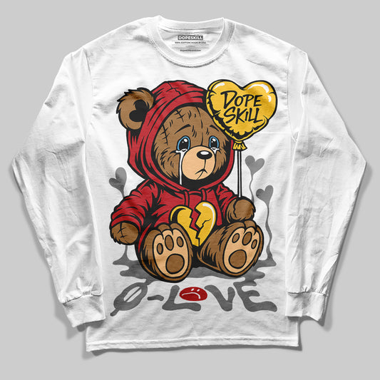 Union LA x Air Jordan 1 High OG “Chicago/Shadow” DopeSkill Long Sleeve T-Shirt Broken Bear Graphic Streetwear - White 