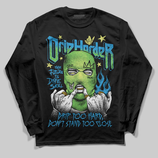 Royal Blue Sneakers DopeSkill Long Sleeve T-Shirt Drip Harder Graphic Streetwear - Black