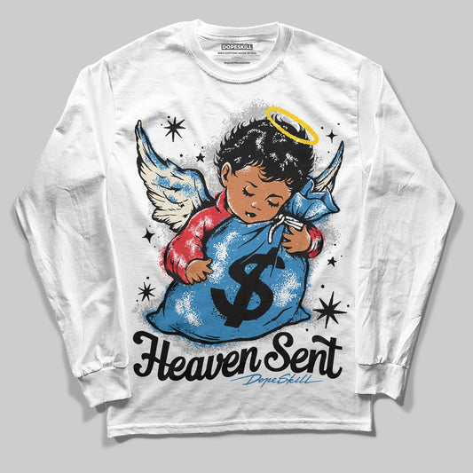 Jordan 3 Retro OG Rare Air DopeSkill Long Sleeve T-Shirt Heaven Sent Graphic Streetwear - White 