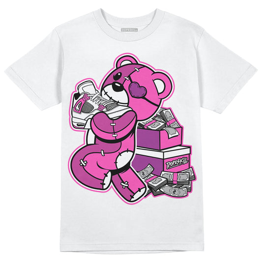 Jordan 4 GS “Hyper Violet” DopeSkill T-Shirt Bear Steals Sneaker Graphic Streetwear - White