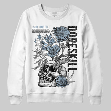 Jordan 40 “Blue Suede” DopeSkill Sweatshirt Side Hustle Graphic Streetwear - White