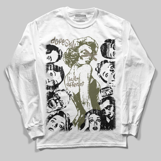 Jordan 3 “Medium Olive” aka “Family Affair” DopeSkill Long Sleeve T-Shirt Built Different Graphic Streetwear - White