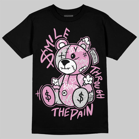 Jordan 4 WMNS “Orchid” DopeSkill T-Shirt Smile Through The Pain Graphic Streetwear - Black