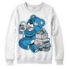 Jordan 4 Retro Military Blue DopeSkill Sweatshirt Bear Steals Sneaker Graphic Streetwear - White 